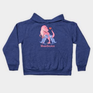 MamaSaurus T-Rex Mommy & Twin Baby Boy Dinosaurs Kids Hoodie